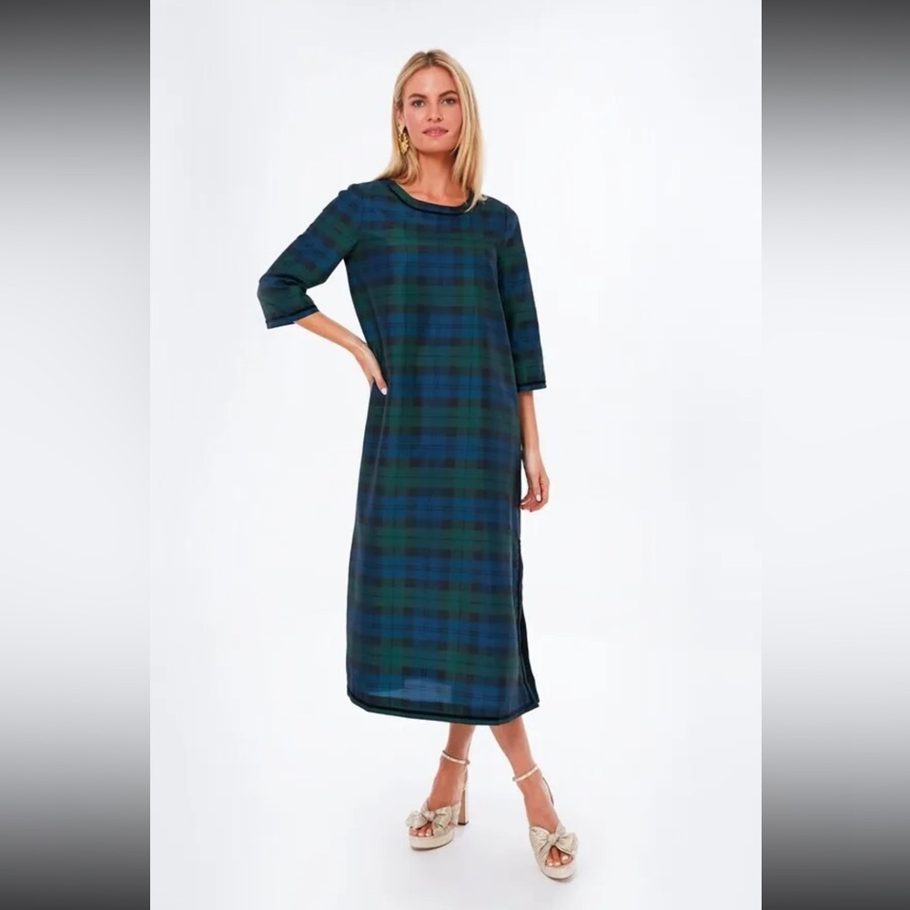 Tuckernuck Jamie Blackwatch Plaid Maxi Dress